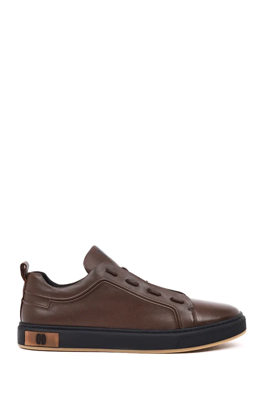 Erkek Kahverengi Deri Sneaker Kahverengi / 42