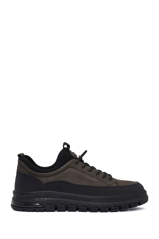 Erkek Gri Nubuk Deri Sneaker Gri / 40