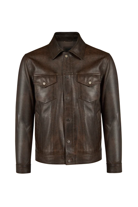 Curry Erkek Bronz Deri Ceket Bronz / XL