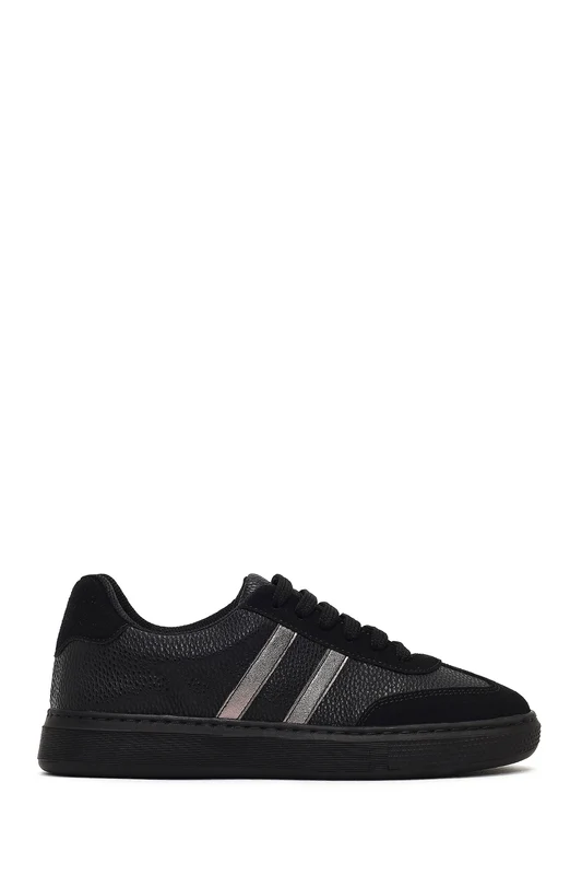 Kadın Siyah Bağcıklı Sneaker Siyah / 39