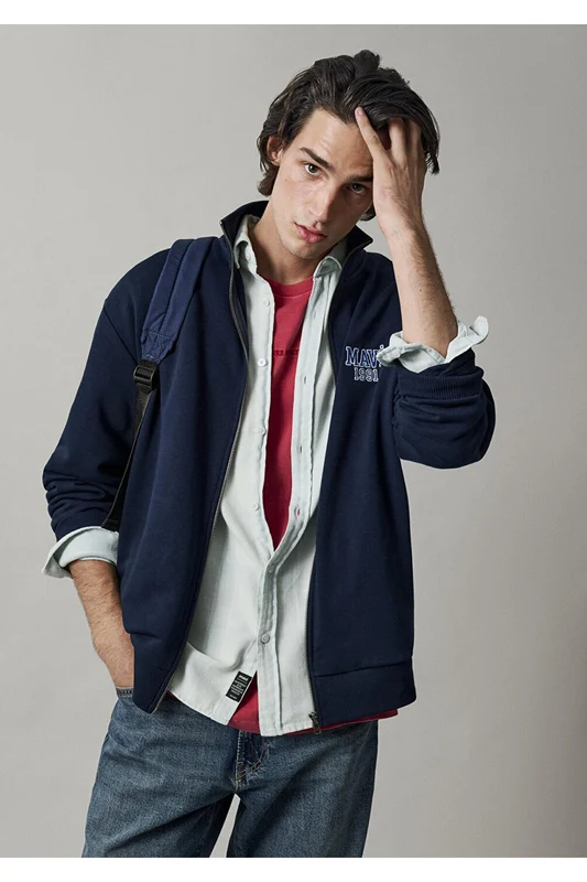 Mavi M0S10655-70497 Mavi Logo Full Zıp Sweatshırt Derin Laci Erkek Sweatshirt DERİN LACİVERT / M
