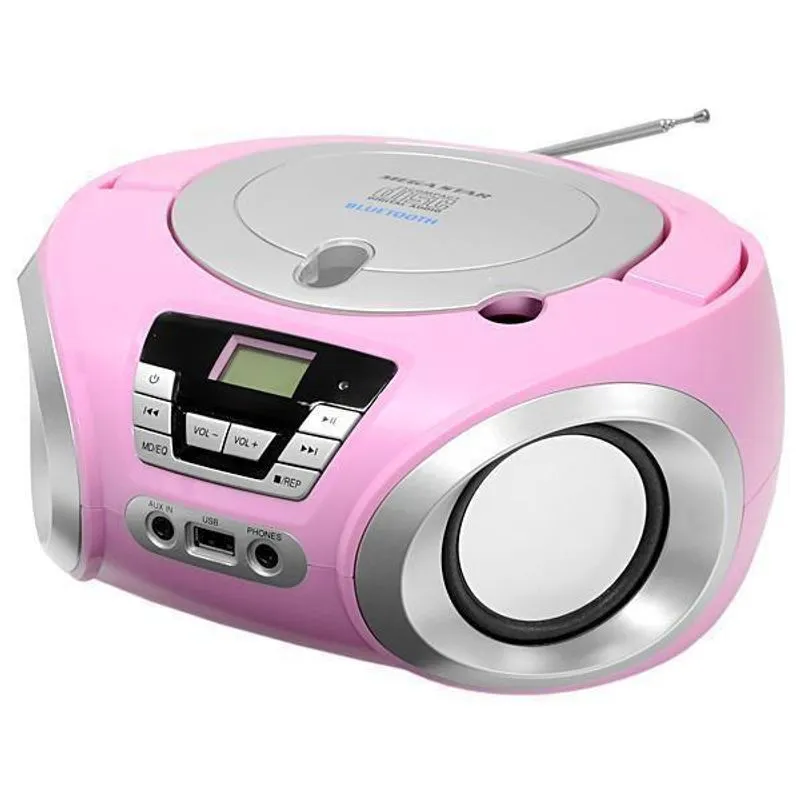 Cd Player Megastar Bluetooth Usb / Cd / Fm Rosa Mp-1842bt