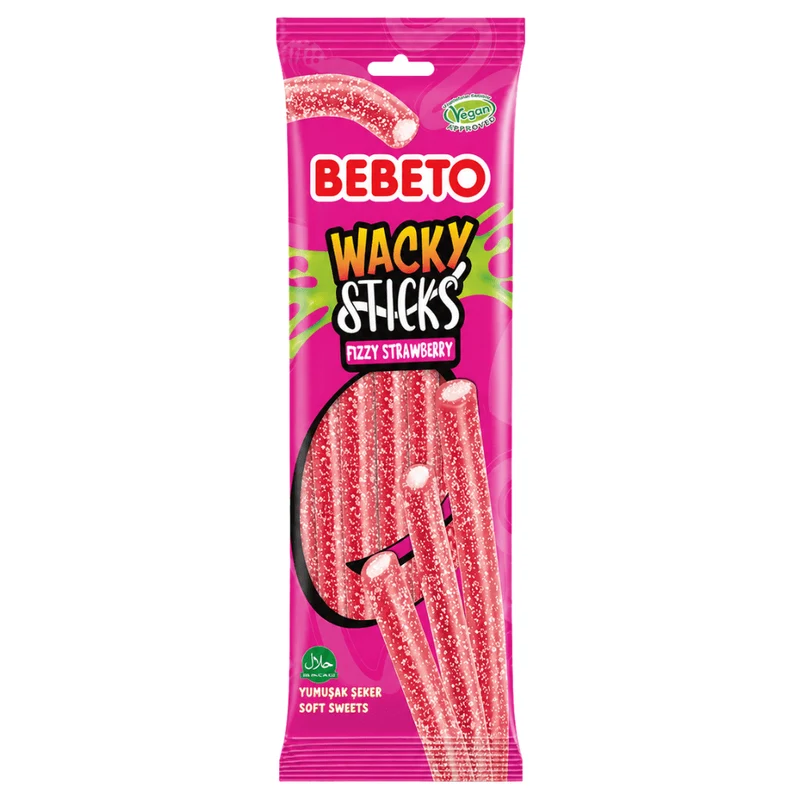 Bebeto Wacky Sticks Fizzy Strawberry