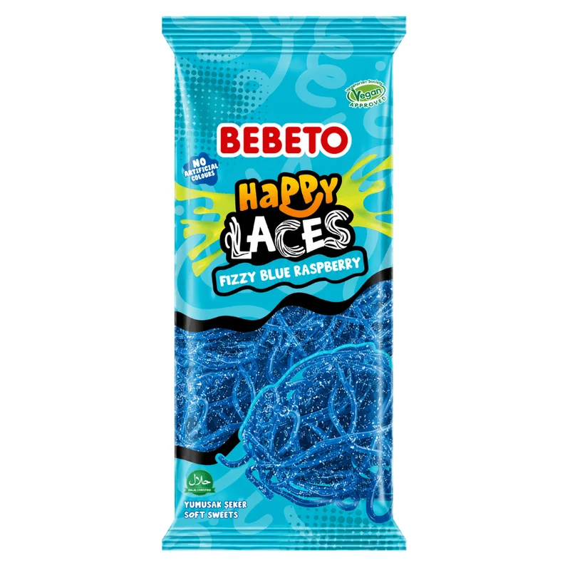Bebeto Happy Laces Fizzy Blue Raspberry