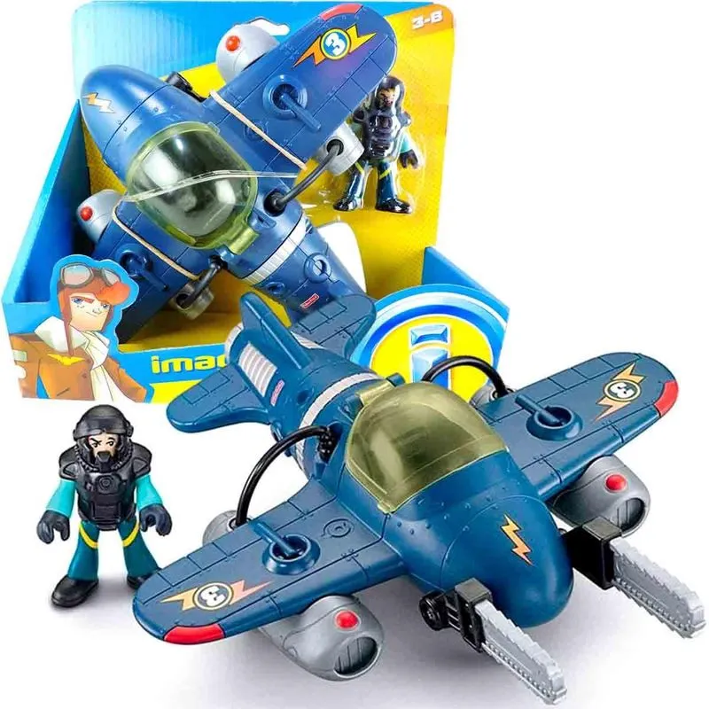 Imaginext Mini Boneco Piloto + Avião Super Jato Twister - Mattel T5310