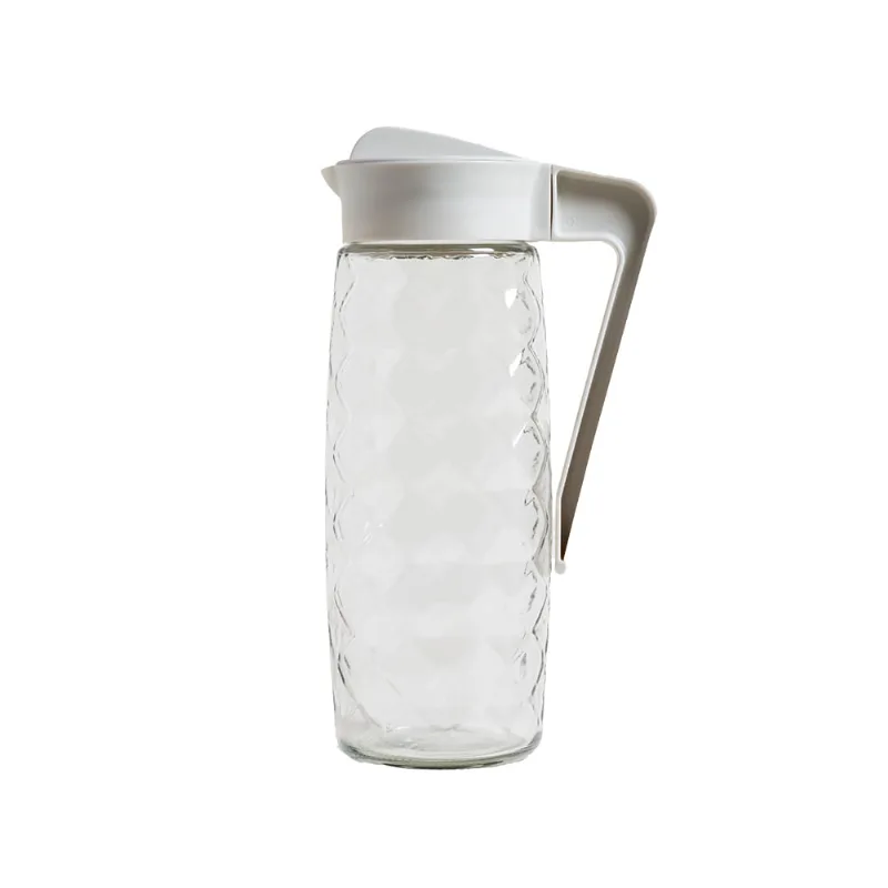 Jarra De Vidrio Diamond Tapa Cream 1600 Ml