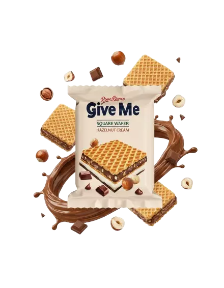 ROSSO BIANCO GIVE ME SQUARE WAFER HAZELNUT CREAM 30GR