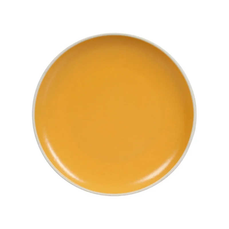 Plato Postre 20cm Ceramica Amarillo Kuta