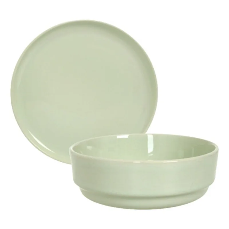 Set X 8 Plato Playo Bowl Ensaladera Compotera Ceramica