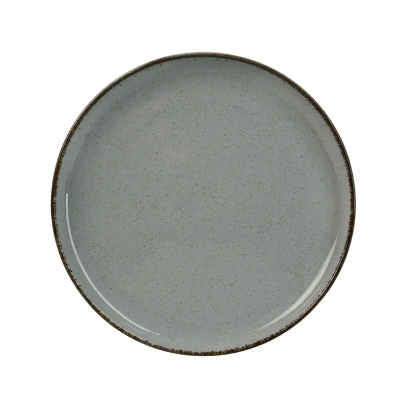 Plato Postre Gris Cerámica 19 Cm Aston
