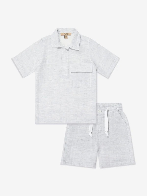 Bel-Air Boys Cotton Short Set in Blue Blue / 9 - 10 Yrs