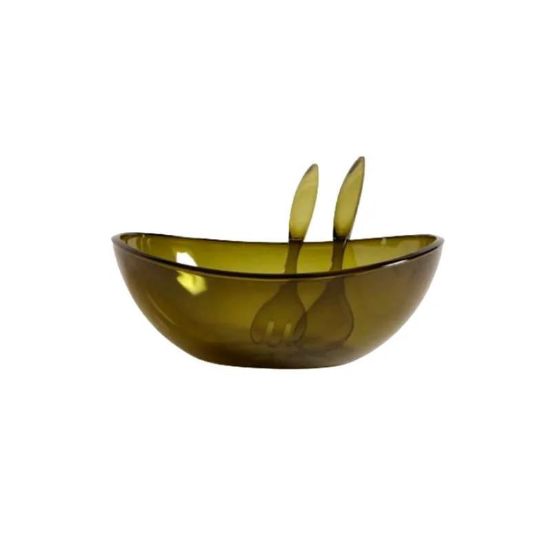 Ensaladera Oval Cubiertos Acrilico Olive 3300