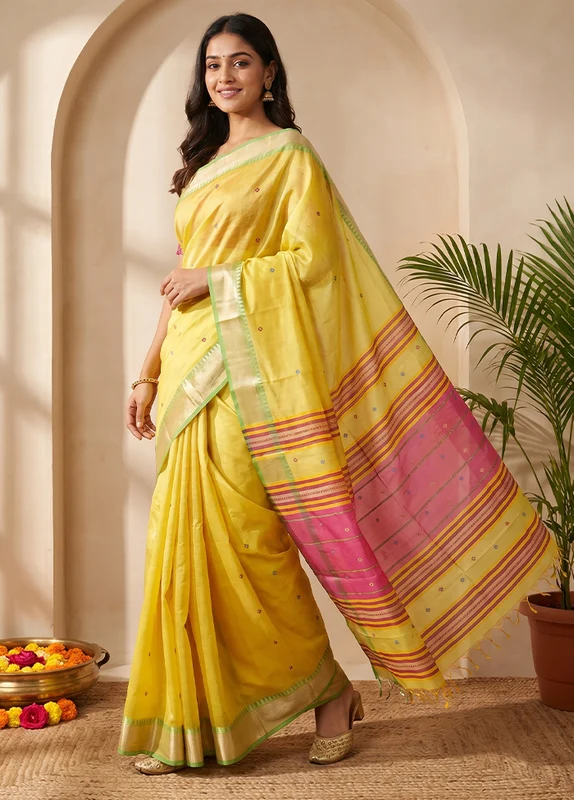 Multicolor Kalakethra Saree With Blouse Piece One Size