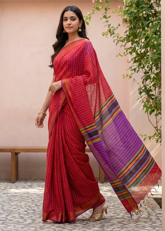 Pink Kalakethra Saree With Blouse Piece One Size