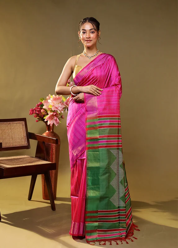 Multicolor Kalakethra Pure Silk Saree With Blouse Piece One Size