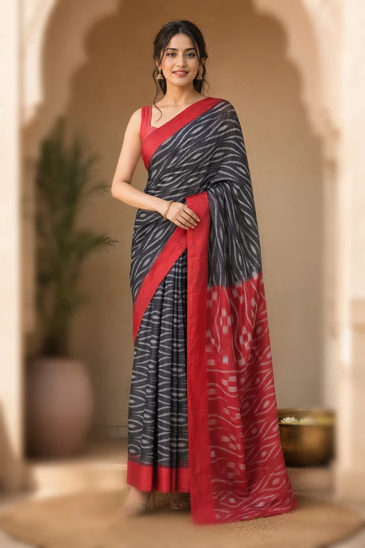 Multicolor kalakshetra Silk Saree With Blouse Piece One Size