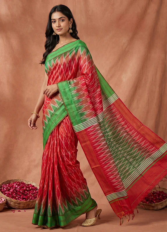 Multicolor Kalakethra Saree With Blouse Piece One Size