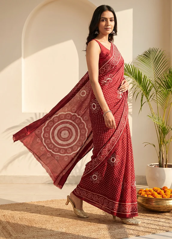 Purple Modal Silk Saree Without Blouse Piece One Size