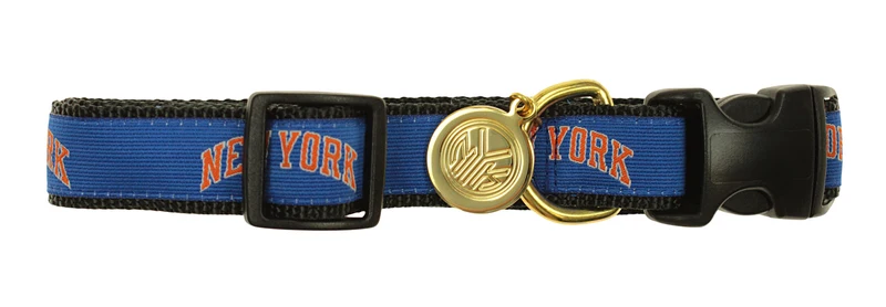 Sporty K9 NBA New York Knicks Ribbon Dog Collar S