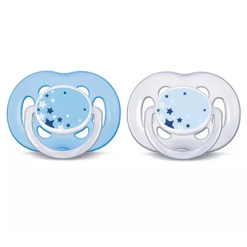 Chupeta Freeflow Noturna 6-18m Azul/Transparente Avent Philips