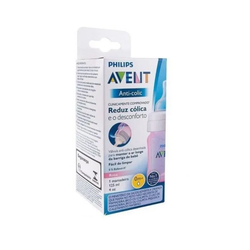 Mamadeira Clássica Anti-Colic Rosa 125ML - Philips Avent