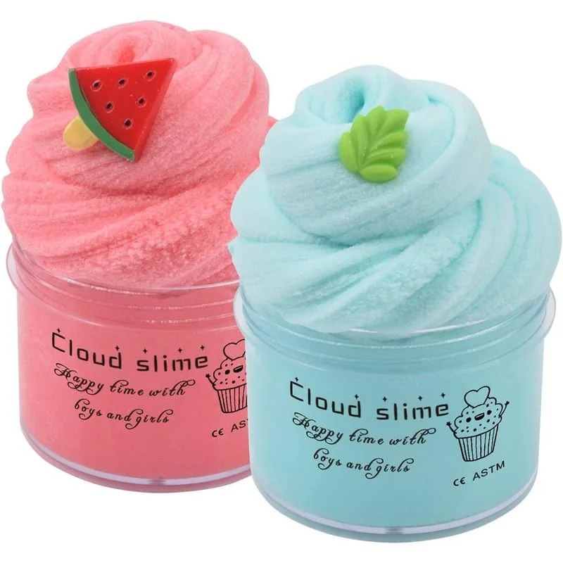 2-pack Cloud Slime With Red Watermelon And Mint Charms