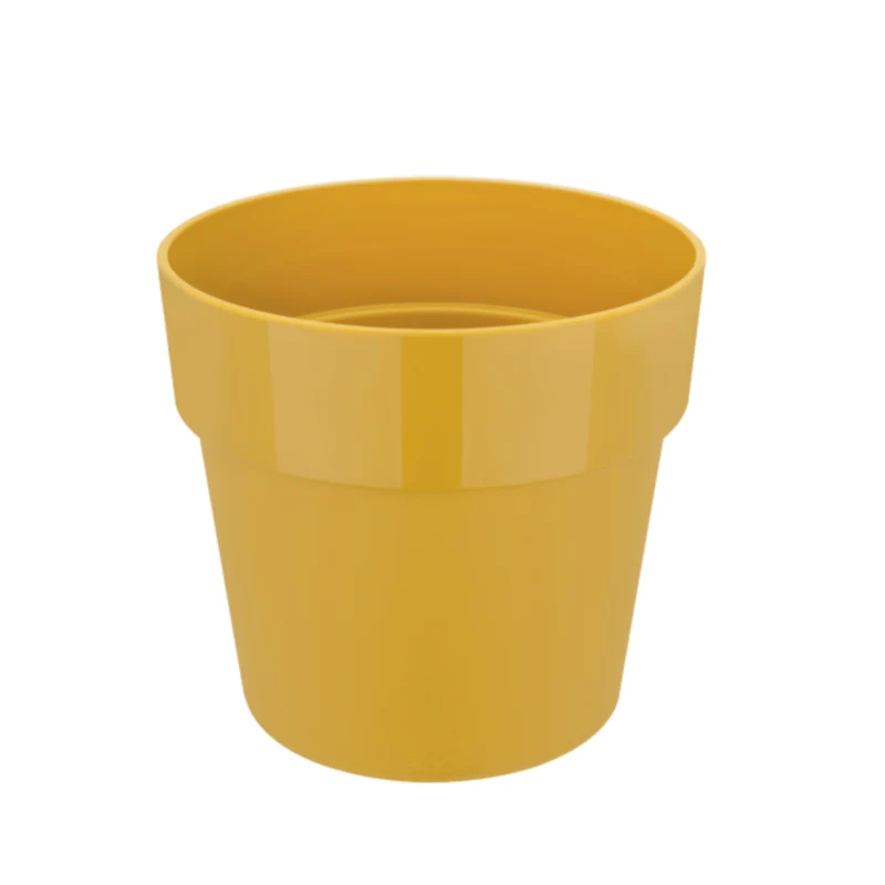 Vaso "B.For Original Round" in plastica riciclata, per esterno, stile moderno Ocra / 11 cm
