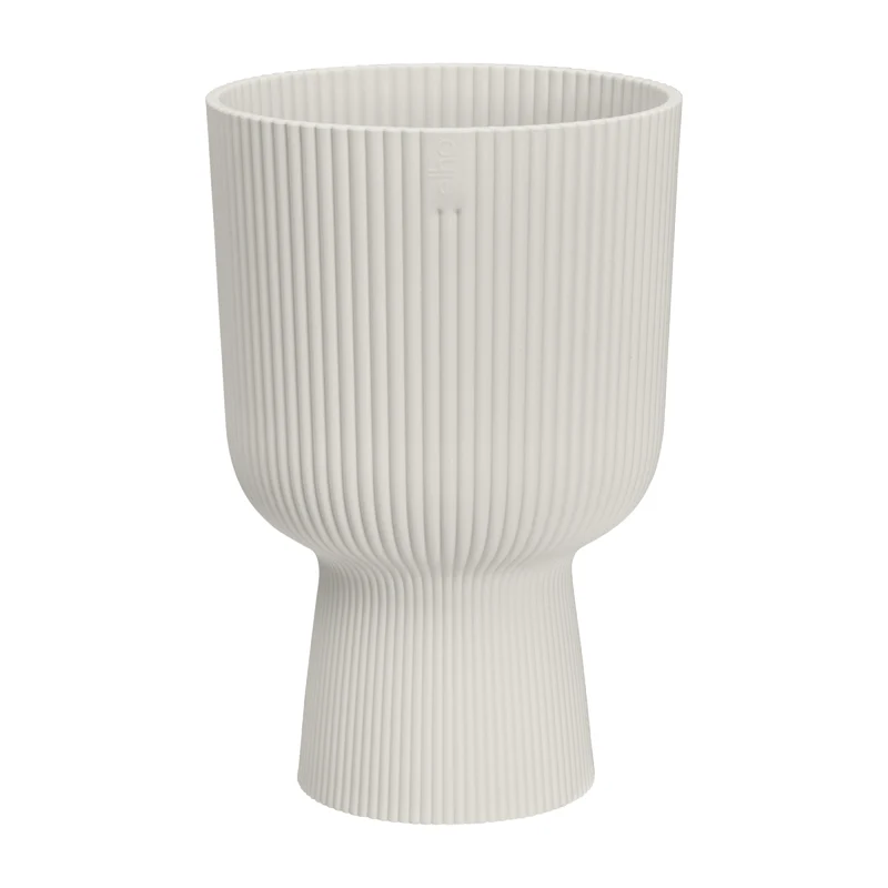 Vaso "Vibes Fold Coupe" in plastica riciclata, per esterno, stile moderno Bianco