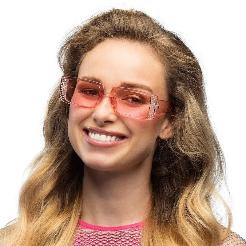 Rosa Brille mit Glitzer