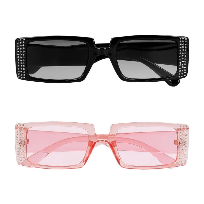 Rosa-schwarze Brille mit Glitzer, 2er-Set