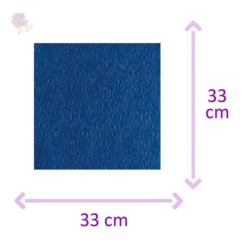 Guardanapo Papel Folha Tripla Relevo Elegance Azul 33x33cm