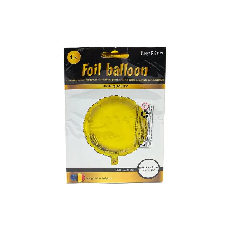 Balão Metalizado 18" Funny Redondo Dourado