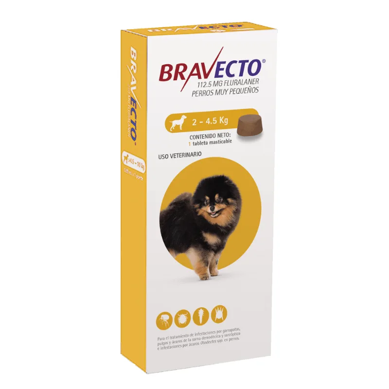 Antipulga para Perro Bravecto 112,5 Mg 2 a 4.5 Kg