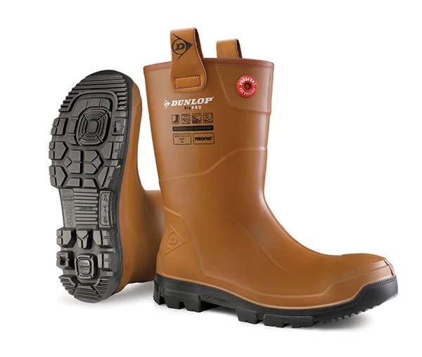 Dunlop Purofort Rigpro Full Safety Boot Fur Lined Tan / 9