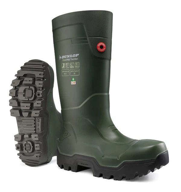 Dunlop Purofort Fieldpro Thermo+ Full Safety Wellington Green / 44