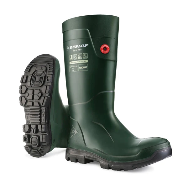 dunlop Purofort Terrapro Full Safety Wellington Boots Green / 12