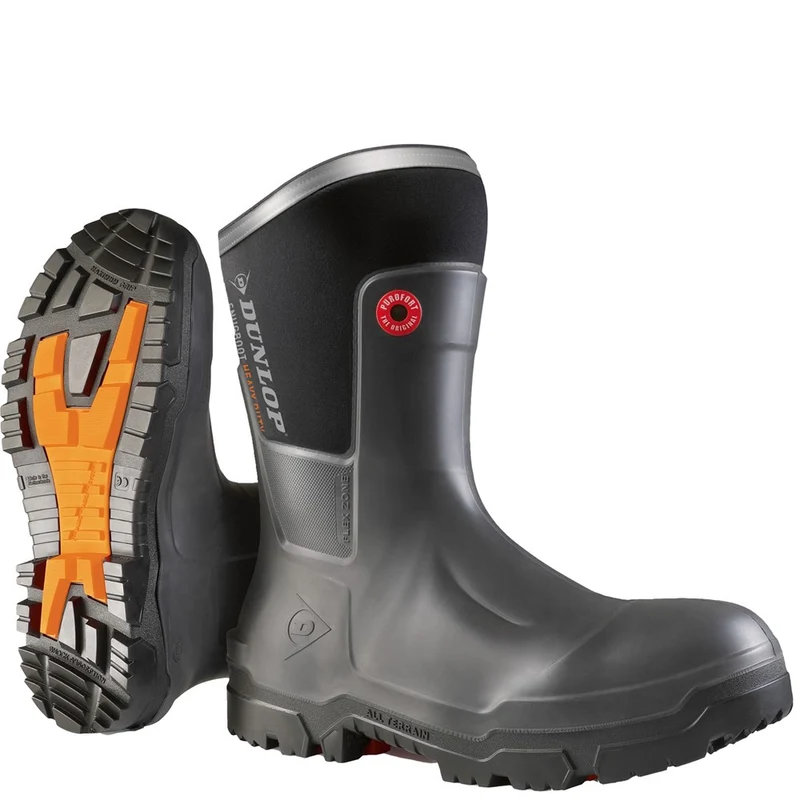 Dunlop Snugboot Heavy Duty Calf Full Safety Wellingtons Charcoal / 9