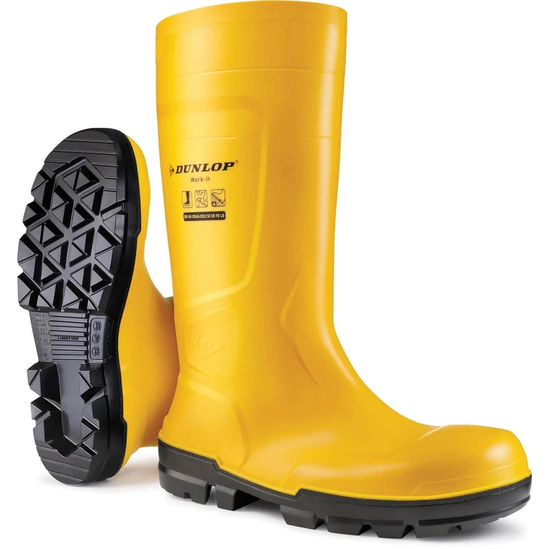 Dunlop Work-It Yellow S5 Steel Toe Cap Full Safety Wellies Yellow / 6.5 UK | 7.5 US | 40 EU