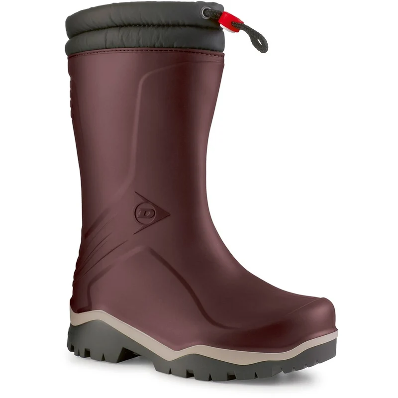 Dunlop Kids Blizzard Wellingtons Burgundy/Grey/Black / Infant 13