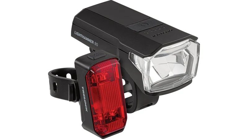 Trelock Lighthammer 80 USB SET SCHWARZ