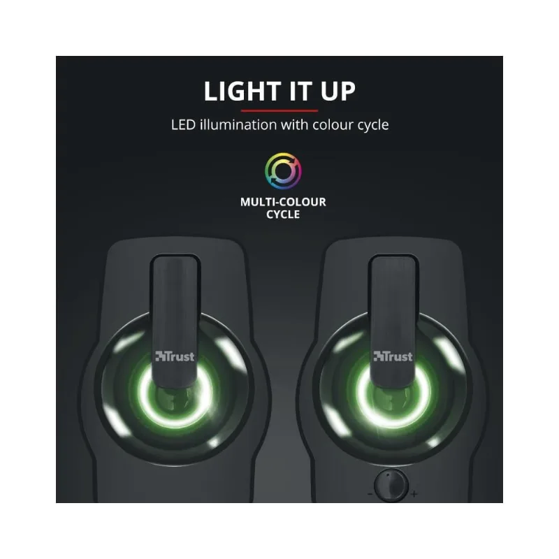 Caixa de Som Trust Gemi rgb 2.0 Preta