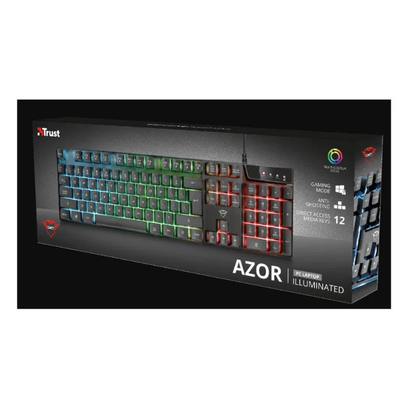 Teclado Gamer Trust Gxt-835 Azor Rgb Semimecanico