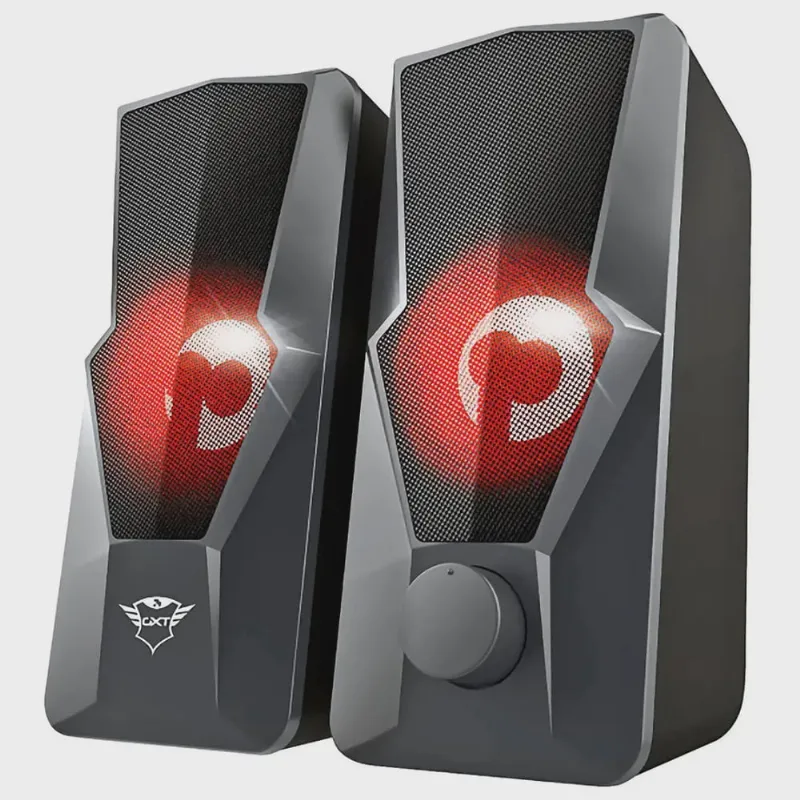 Caixa de Som Argus Illuminated 2.0 USB 20W Design Robusto Iluminação LED Pulsante Trust gxt 610