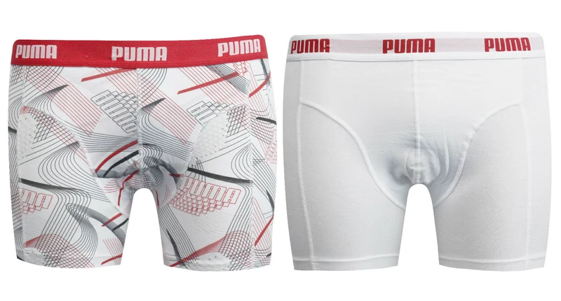 Puma 2 Pack Mens Underwear Boxer Shorts Stretch Waist White 499130 300 R M