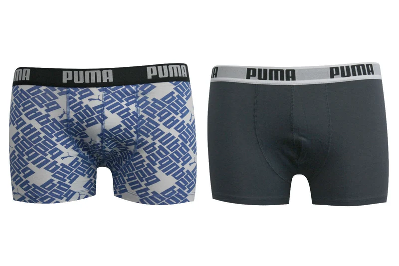 Puma 2 Pack Mens Underwear Boxer Shorts White Blue 511605001 079 030 A182E M