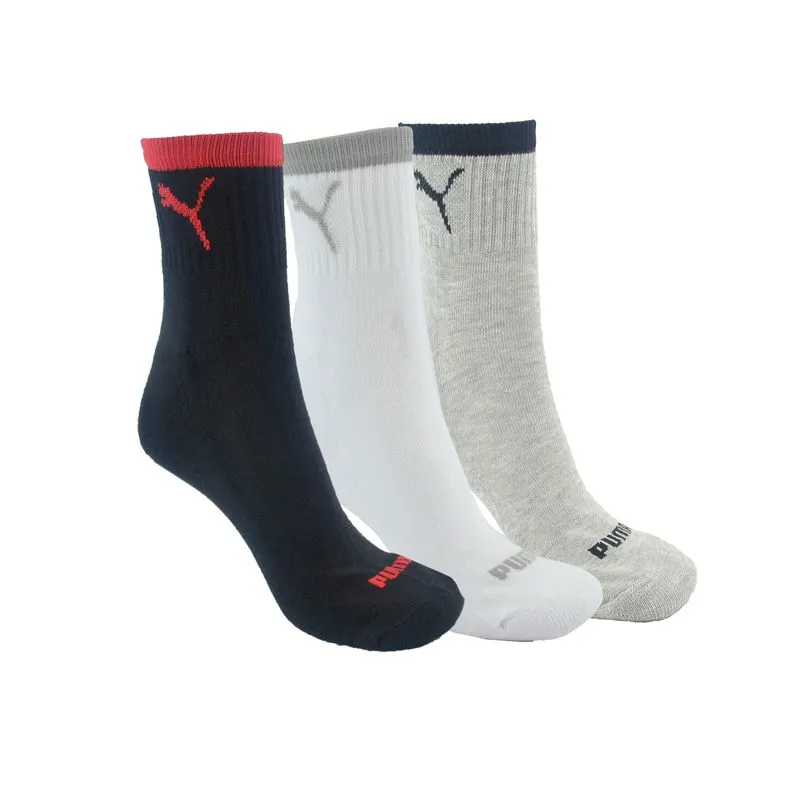 Media Puma Hombre Sport XXL 3P Blanco/Gris/Negro Talle: 44/48 - Color: Surtido