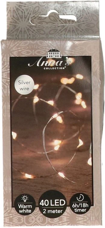 Anna's Collection Draadverlichting LED 40 lampjes Warm wit - 2 meter Losstaand