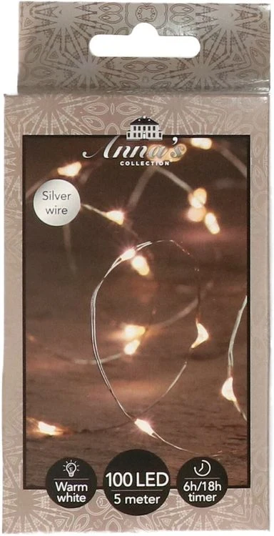 Anna’s Collection Draadverlichting LED 100 Lampjes Warm Wit - 5 meter Losstaand