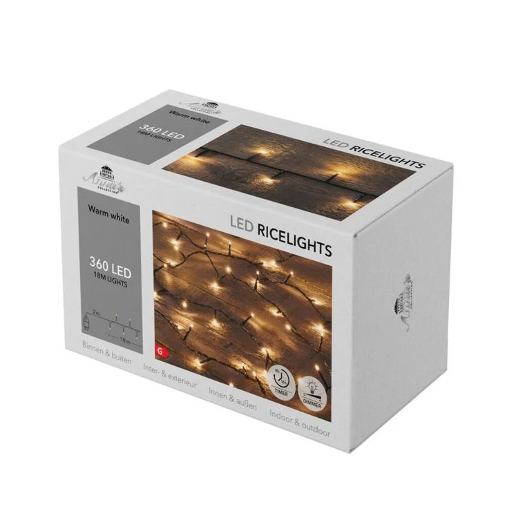 Anna’s Collection Ricelight Verlichting Warm Wit 360 LED - 18 meter Losstaand