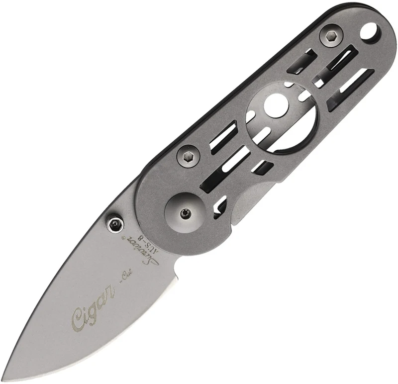 Couteau pliant Rite Edge coupe-cigare acier AUS-8 lame 51 mm manche acier inoxydable Autre